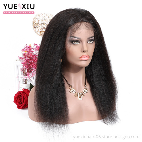 13*4 Lace Front Wig With Baby Hair Brazilian Virgin Human Hair Wigs With Bangs Kinky Straight
